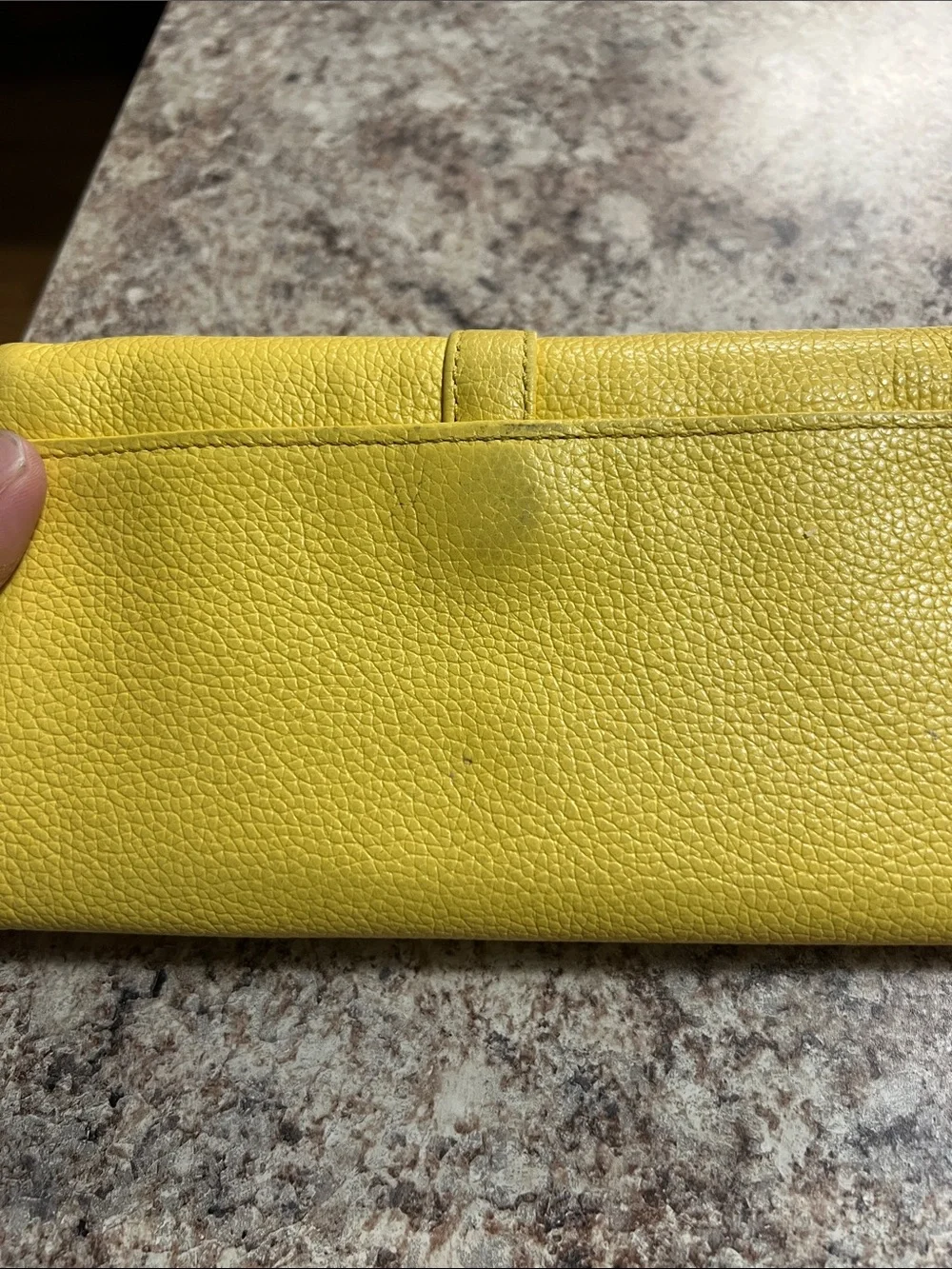 Brighton Nolita yellow pebbled leather wallet silver hardware magnetic closure